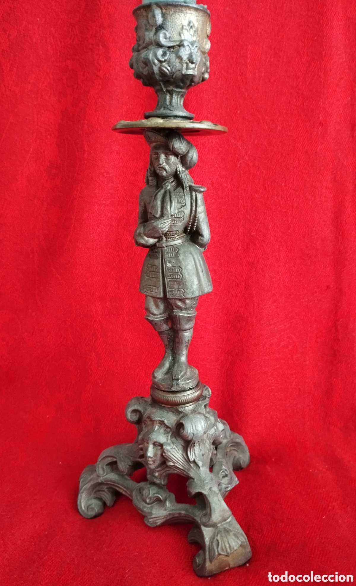 Antig&uuml;edades: Pareja Candelabros antiguos bronce. - Foto 10