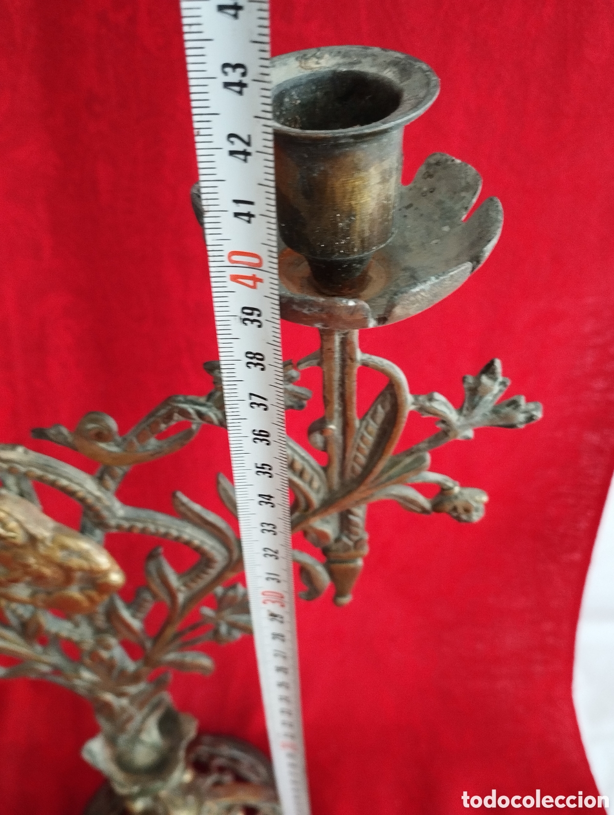 Antig&uuml;edades: Pareja Candelabros antiguos bronce. - Foto 16