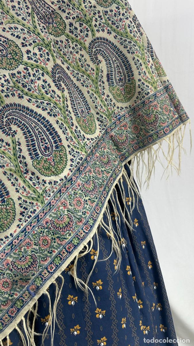 Antig&uuml;edades: Antiguo mant&oacute;n de merino estampado - Foto 6