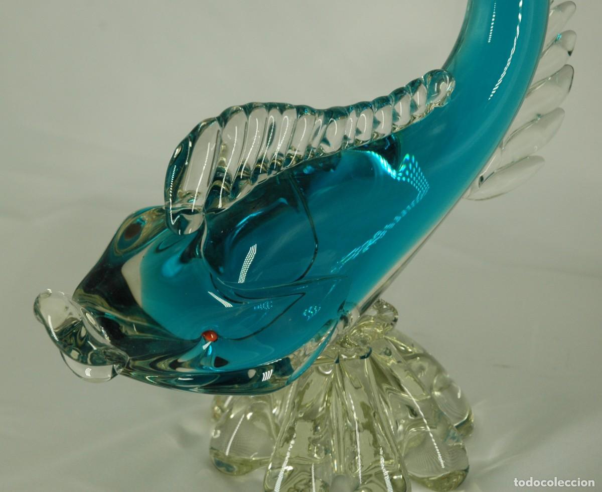 Antig&uuml;edades: PEZ DE CRISTAL DE MURANO - Foto 5