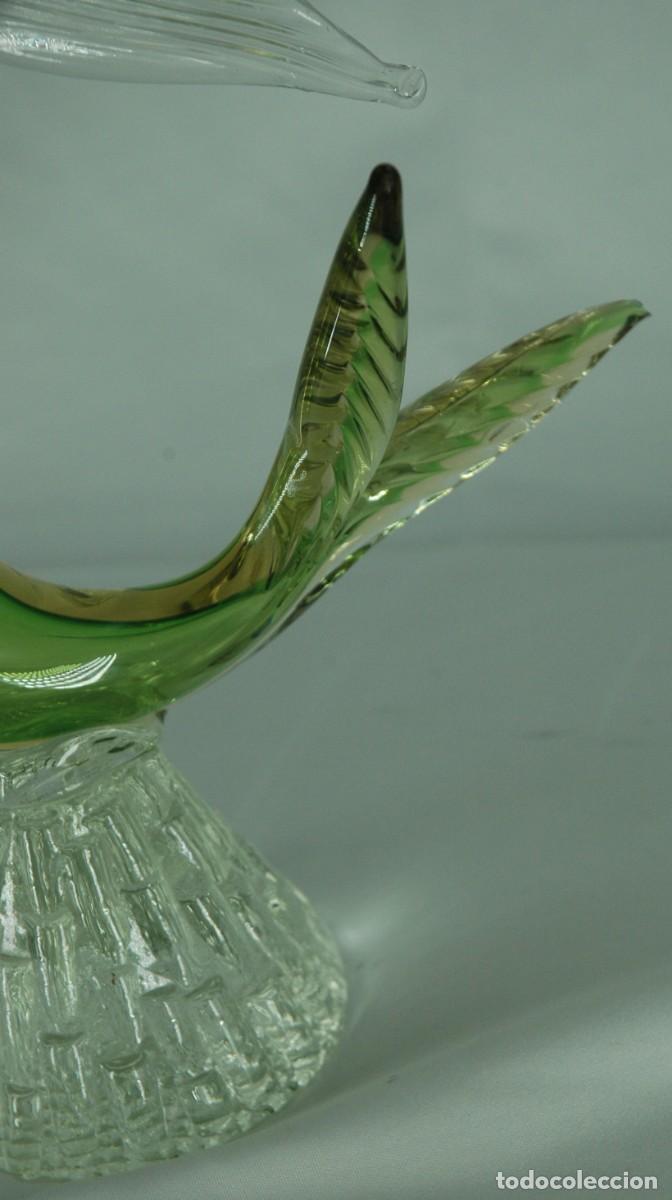 Antig&uuml;edades: PEZ DE CRISTAL DE MURANO VERDE - Foto 4
