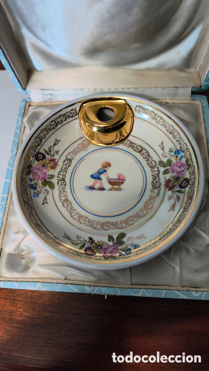 Antig&uuml;edades: Plato clienta comidas para beb&eacute;s de Limoges - Foto 2