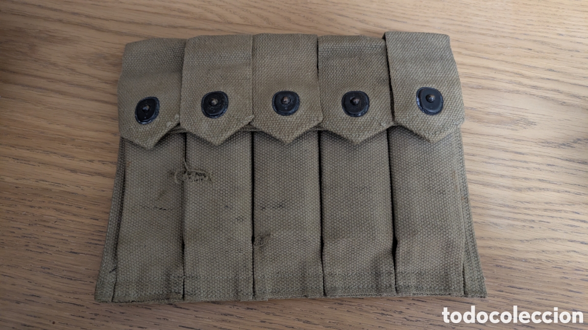 Oggetti Antichi: Portacargador Thompson original con marcaje USMC