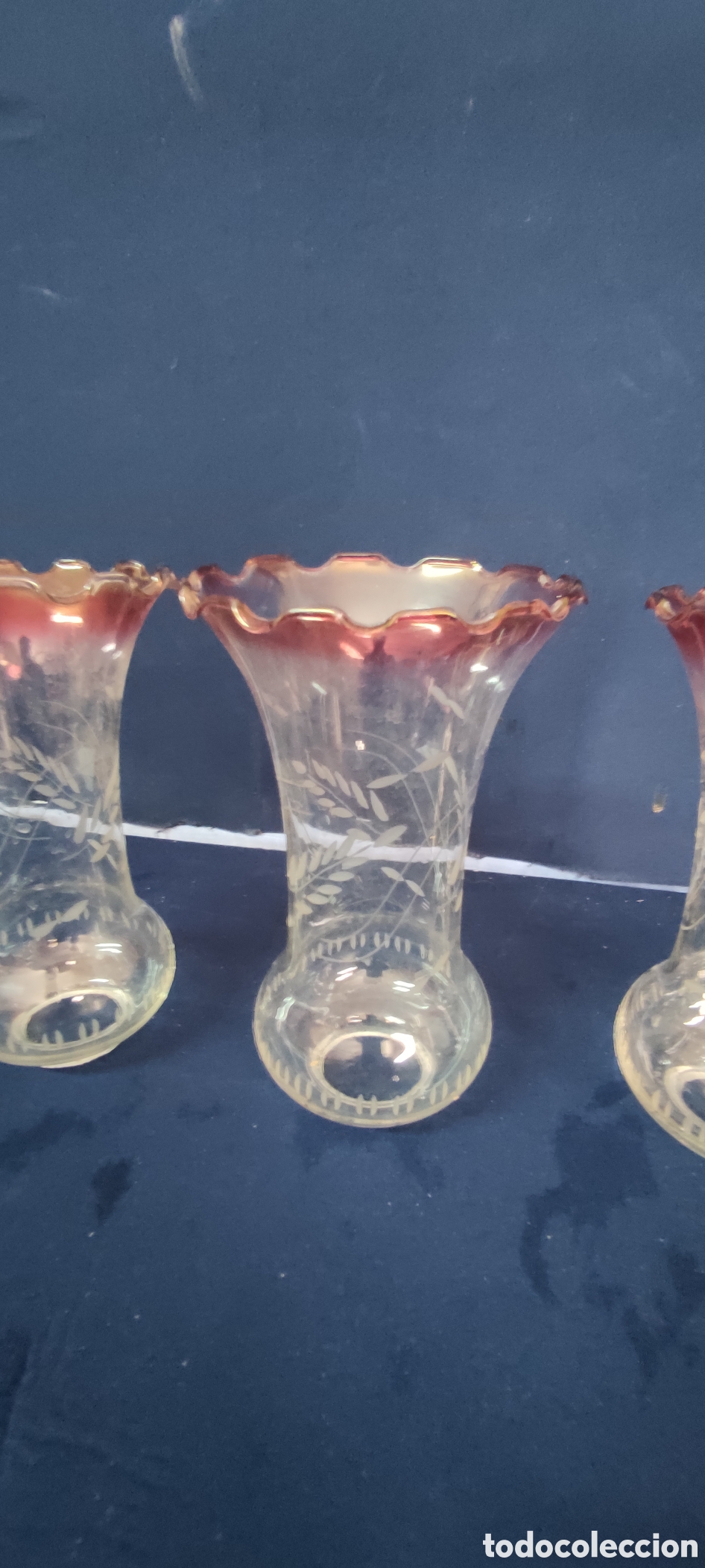 Antig&uuml;edades: Conjunto 3 tulipas vintage - Foto 3