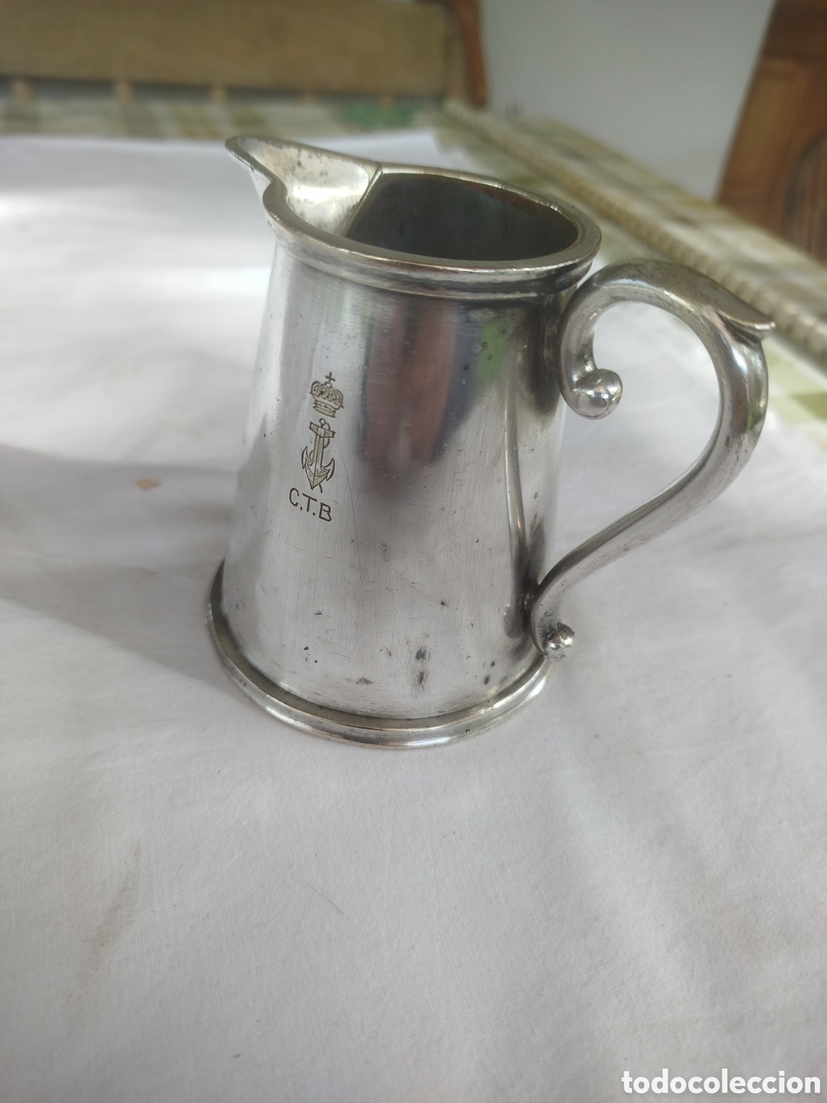 Antig&uuml;edades: Jarra de alpaca C.T.B. - Foto 6