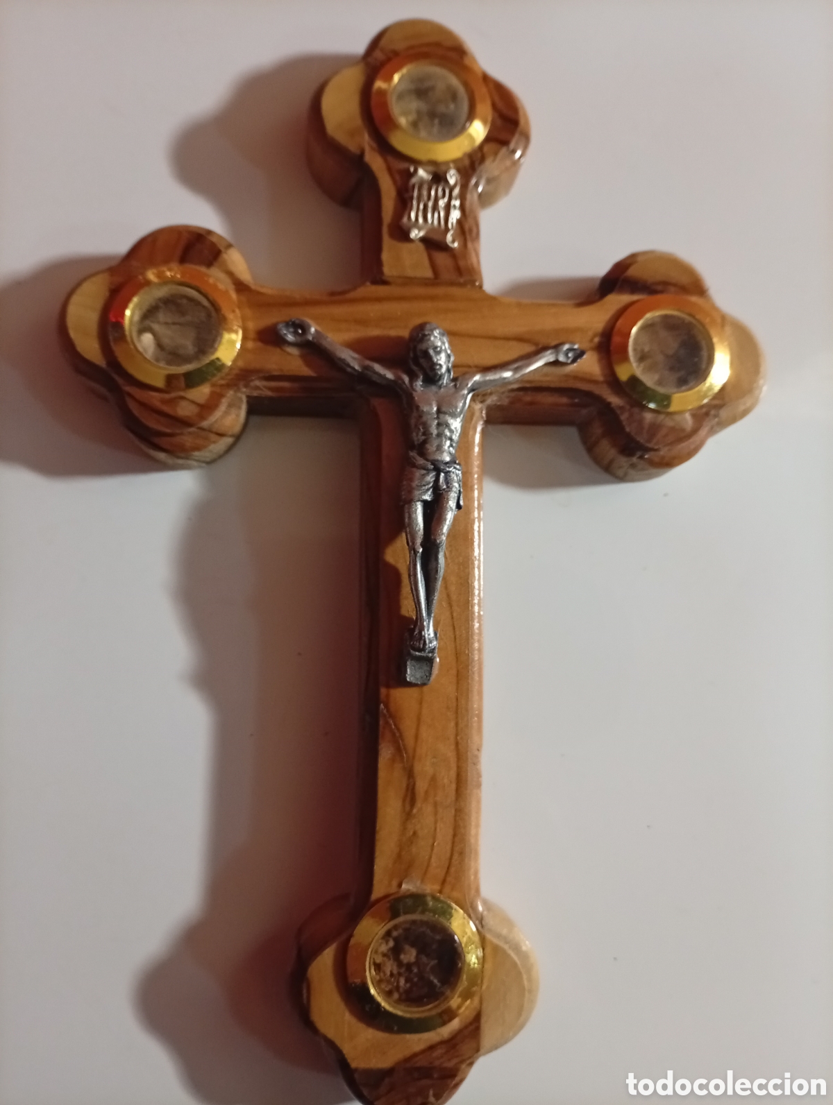 Antig&uuml;edades: Crucifijo de madera y metal - Foto 6