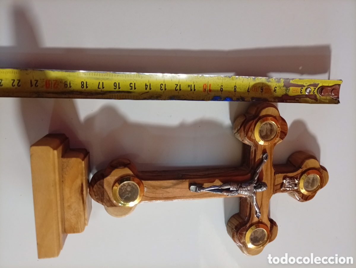 Antig&uuml;edades: Crucifijo de madera y metal - Foto 7