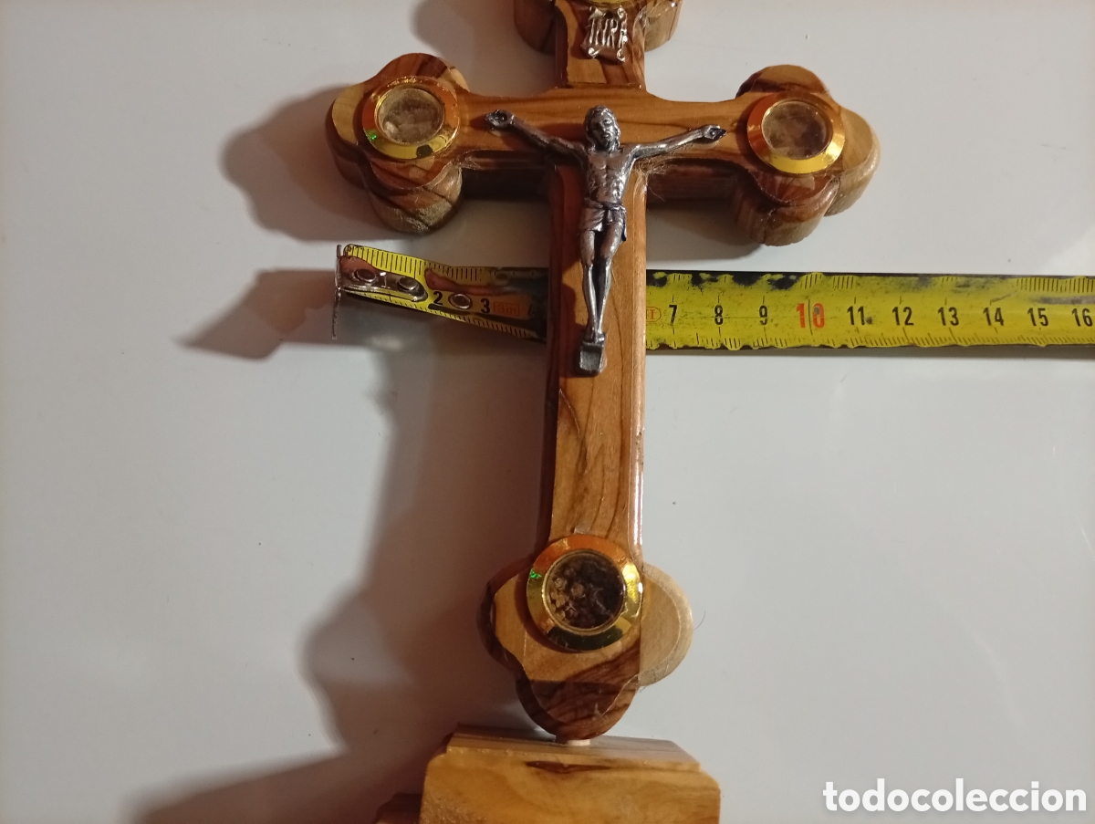 Antig&uuml;edades: Crucifijo de madera y metal - Foto 8