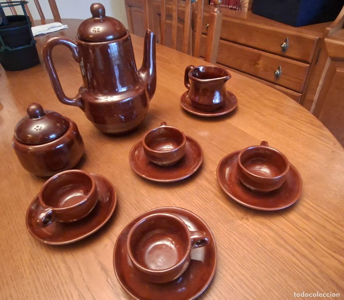 Antiques: Juego de Caf&eacute; Artesan&iacute;a Galicia - Barro Vidriado (7 piezas)