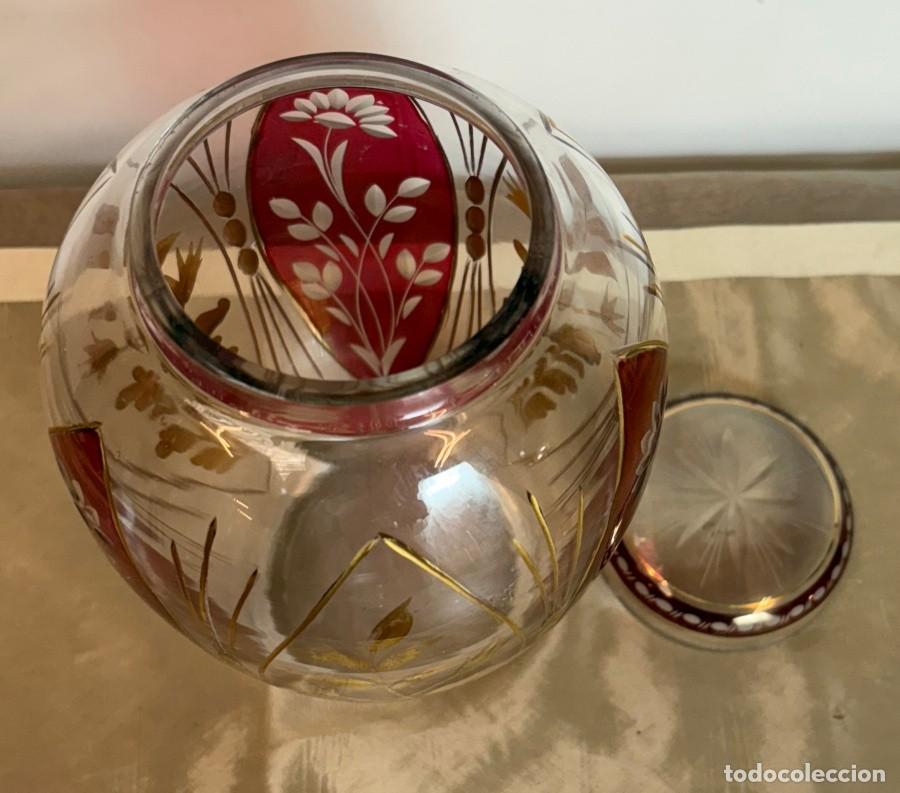 Antig&uuml;edades: Jarr&oacute;n de Cristal con Tapa - Foto 6