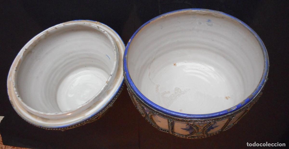 Antig&uuml;edades: Recipiente de dos piezas , cer&aacute;mica y n&aacute;car - Foto 10