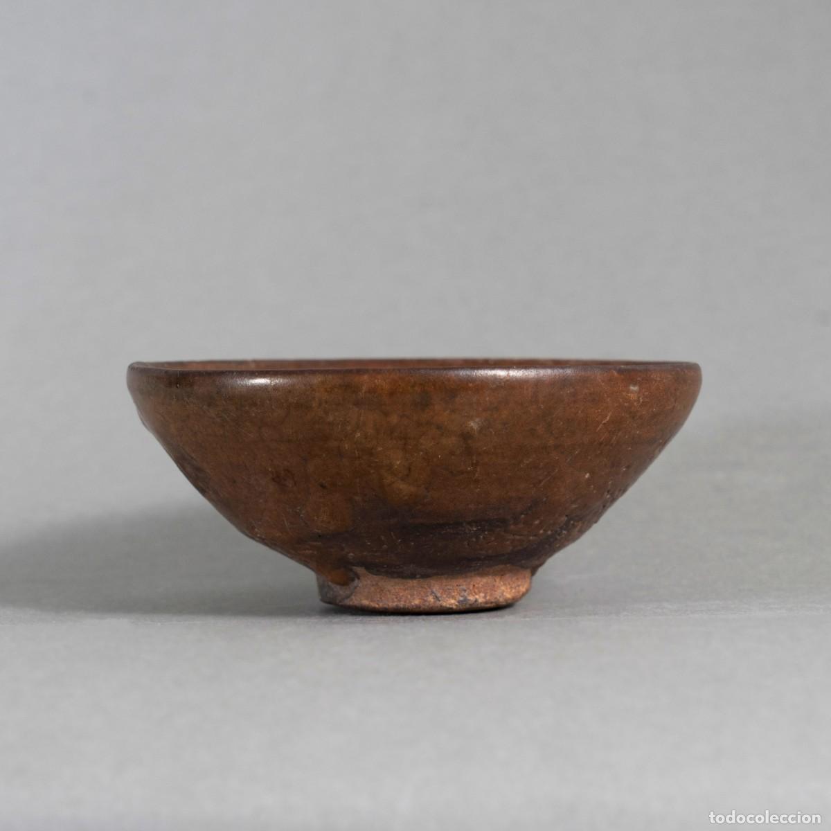 Oggetti Antichi: Cuenco de t&eacute; Jian Ware Dinast&iacute;a Song - Tenmoku Esmalte Caqui - Wabi-sabi - China S. XII