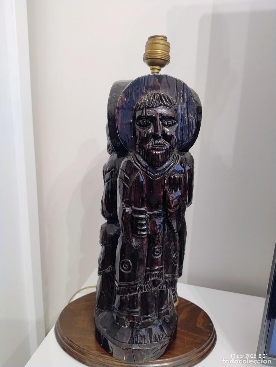 Antig&uuml;edades: LAMPARA MADERA PORTICO DE LA GLORIA ?? - Foto 3