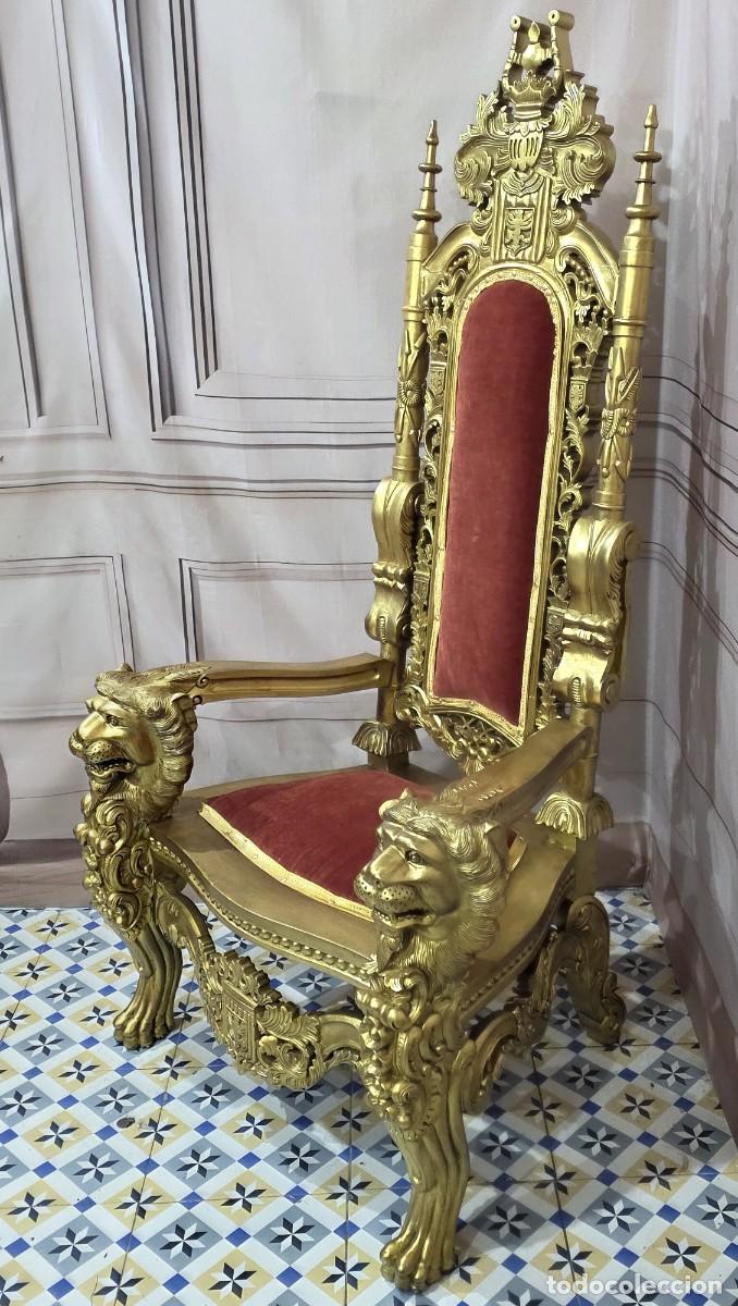 Antig&uuml;edades: Sill&oacute;n trono estilo barroco - Foto 4