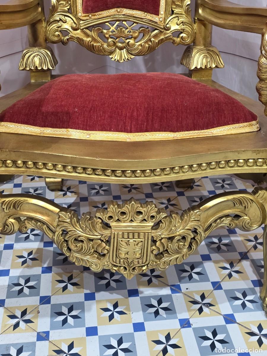 Antig&uuml;edades: Sill&oacute;n trono estilo barroco - Foto 6