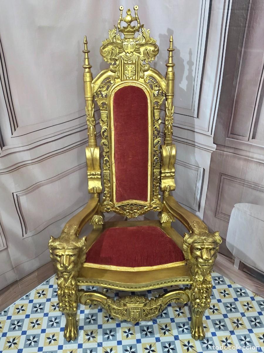 Antig&uuml;edades: Sill&oacute;n trono estilo barroco - Foto 7