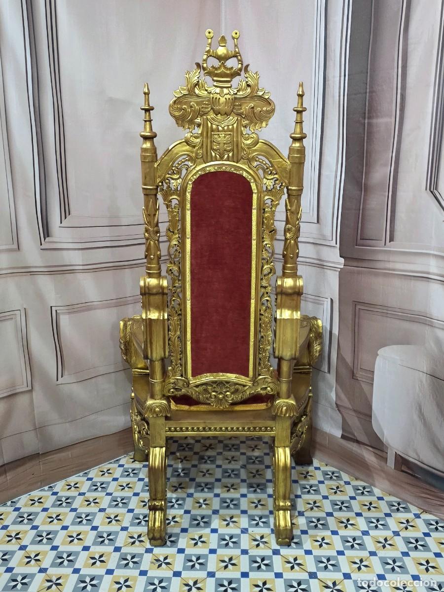 Antig&uuml;edades: Sill&oacute;n trono estilo barroco - Foto 8