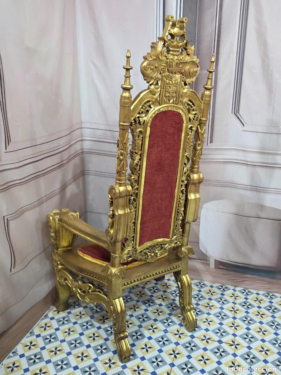 Antig&uuml;edades: Sill&oacute;n trono estilo barroco - Foto 9