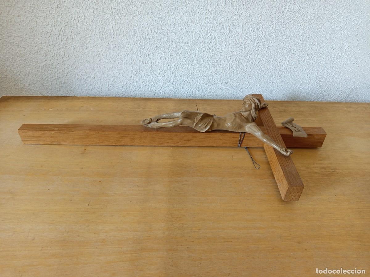 Antig&uuml;edades: Antiguo Crucifijo de Madera - Foto 6