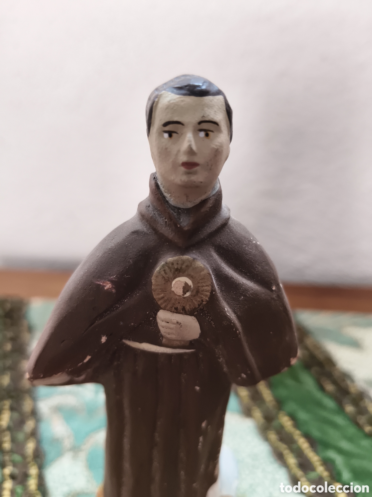 Antig&uuml;edades: Figura antigua de San Pascual Bail&oacute;n terracota cacharrer&iacute;a murciana