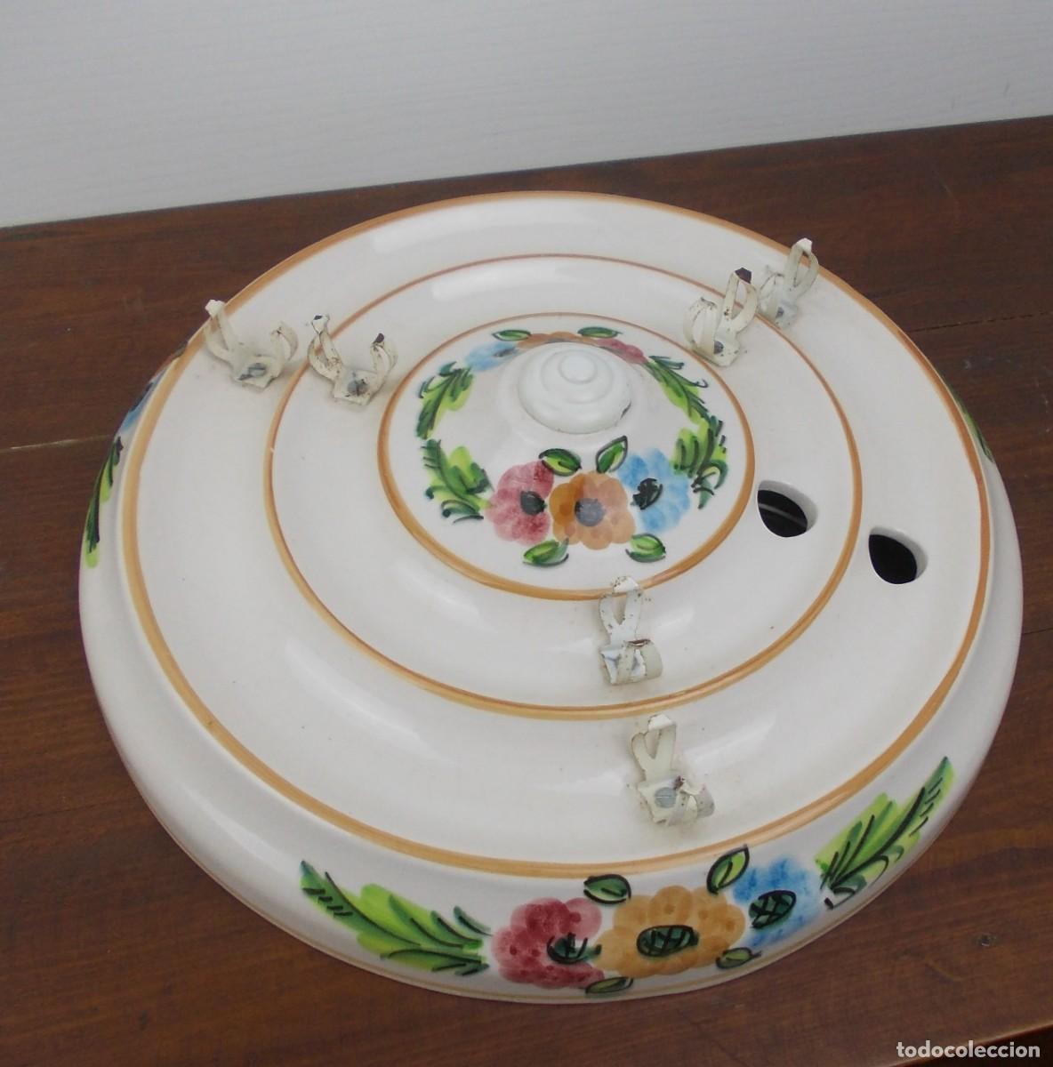 Antig&uuml;edades: L&aacute;mpara cer&aacute;mica vintage floral pintada estilo r&uacute;stico retro decoraci&oacute;n cocina sal&oacute;n