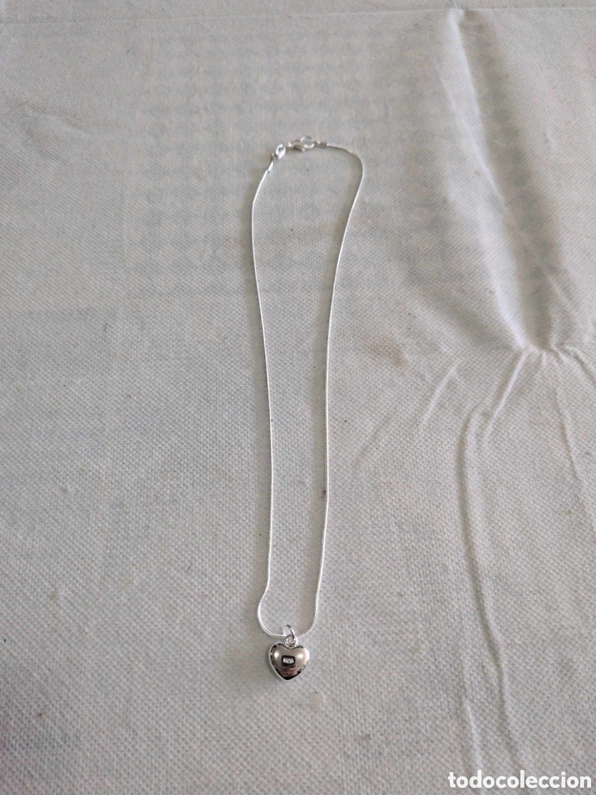 Antiques: Cadena con colgante coraz&oacute;n de plata 925