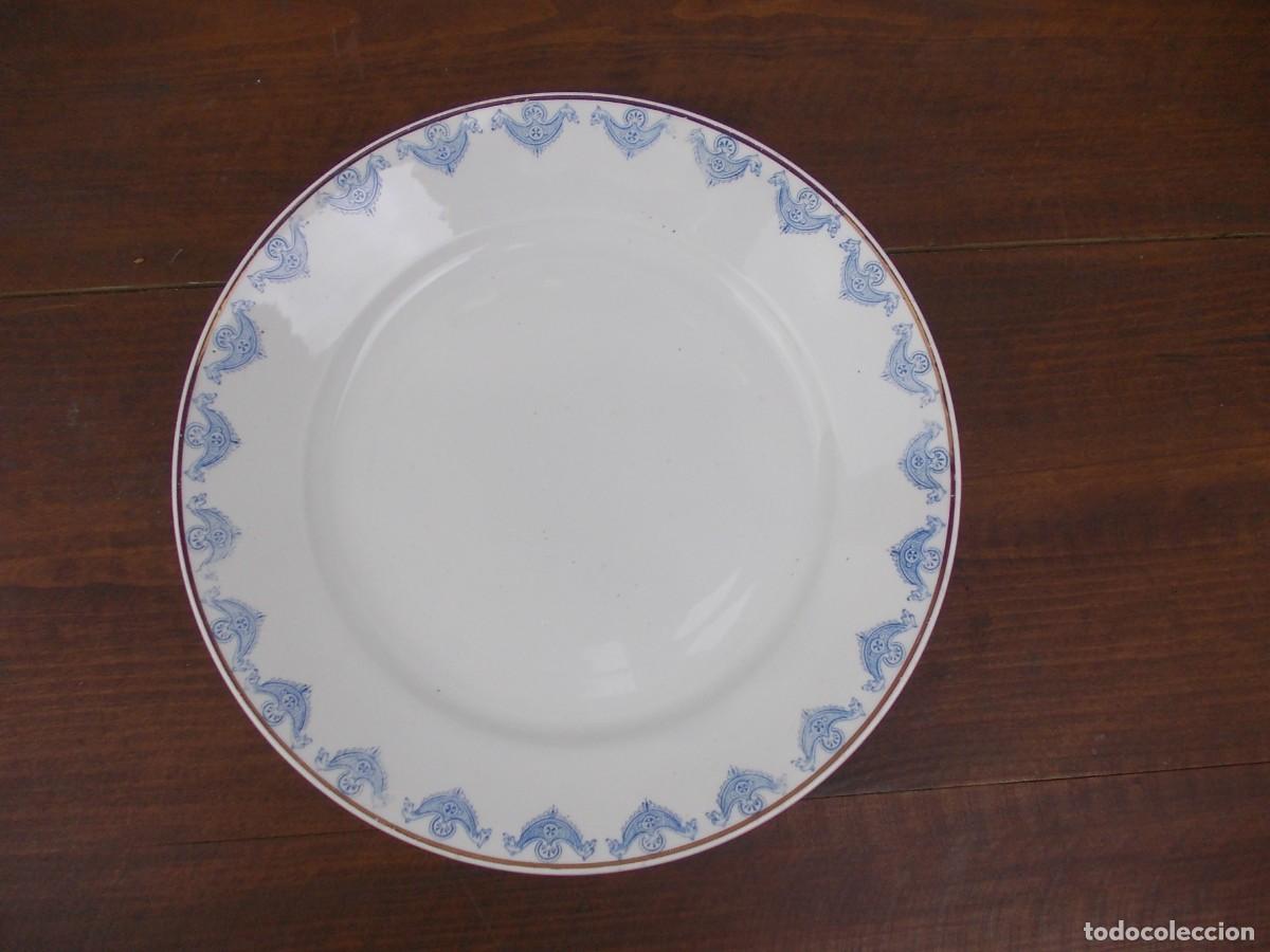 Antiquit&auml;ten: Plato cer&aacute;mico vintage SAN CLAUDIO OVIEDO decoraci&oacute;n azul estilo cl&aacute;sico vajilla antigua