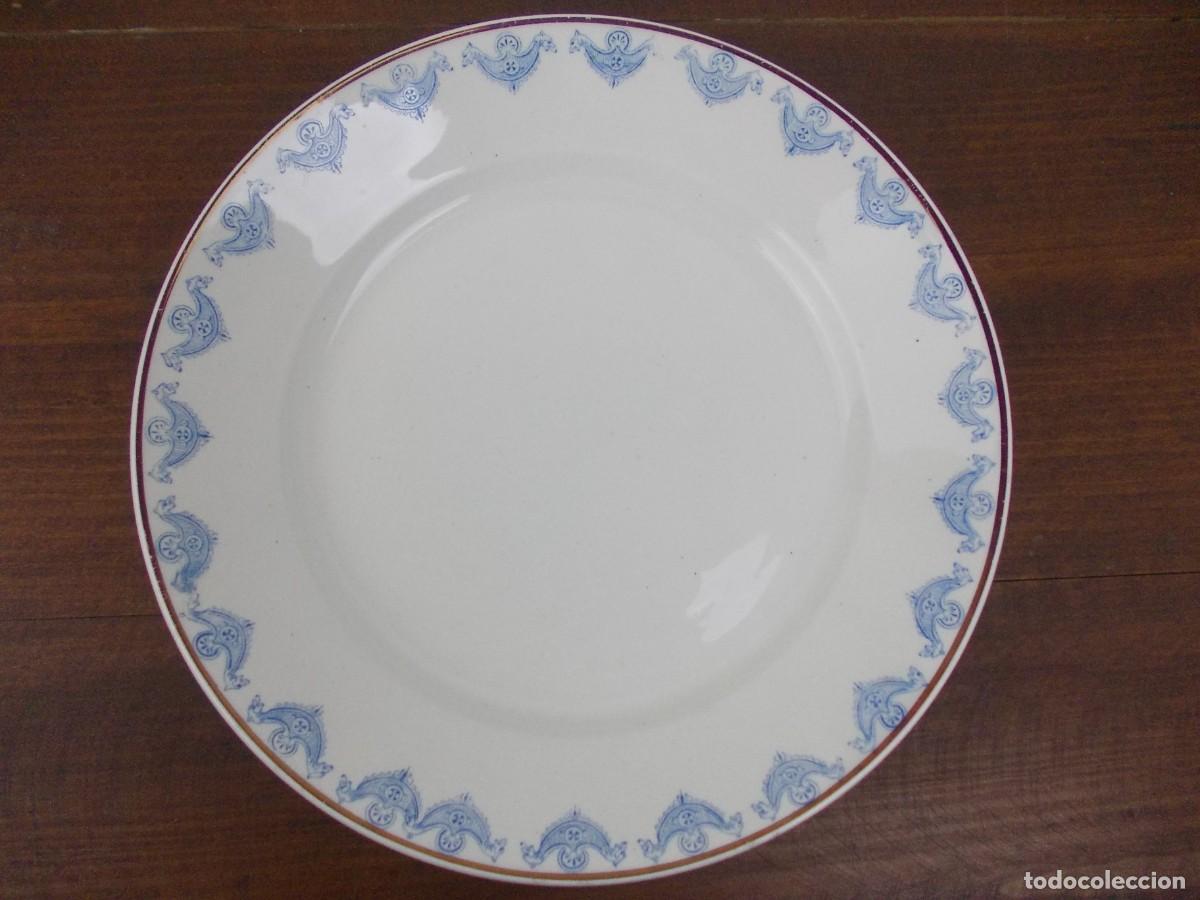 Antiquit&auml;ten: Plato cer&aacute;mico vintage SAN CLAUDIO OVIEDO decoraci&oacute;n azul estilo cl&aacute;sico vajilla antigua