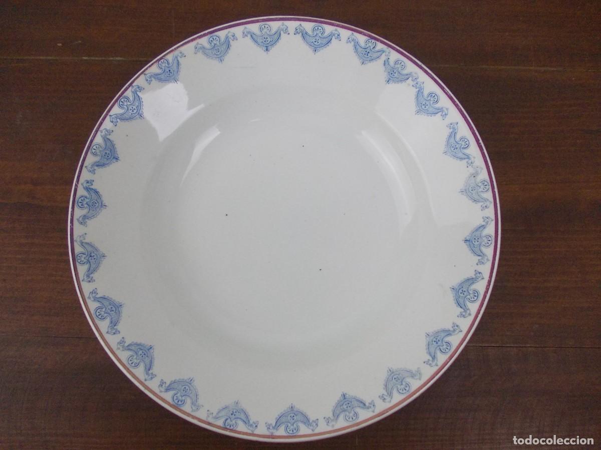 Antiquit&auml;ten: Plato cer&aacute;mico vintage SAN CLAUDIO OVIEDO decoraci&oacute;n azul estilo cl&aacute;sico vajilla antigua