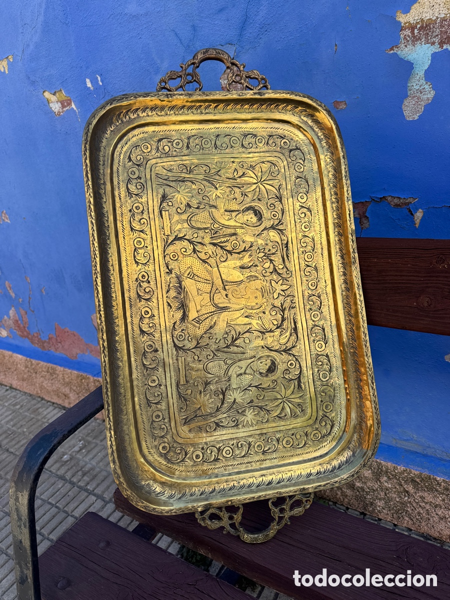 Antig&uuml;edades: Bandeja labrada en BRONCE - Foto 1