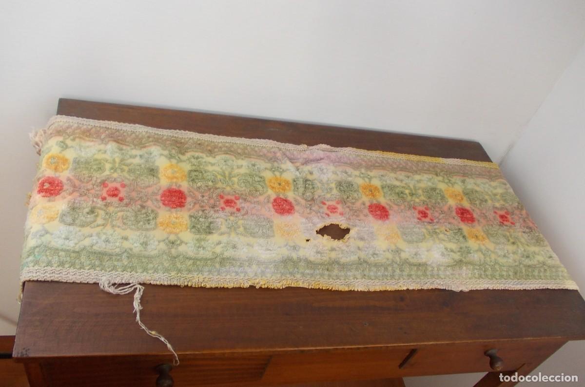 Antig&uuml;edades: Alfombra tapete textil vintage floral a&ntilde;os 60‑70 tejido artesanal antiguo con colores vivos