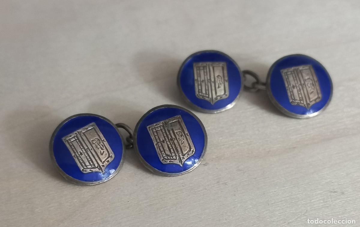 Antig&uuml;edades: GEMELOS POSIBLE PLATA Y ESMALTE