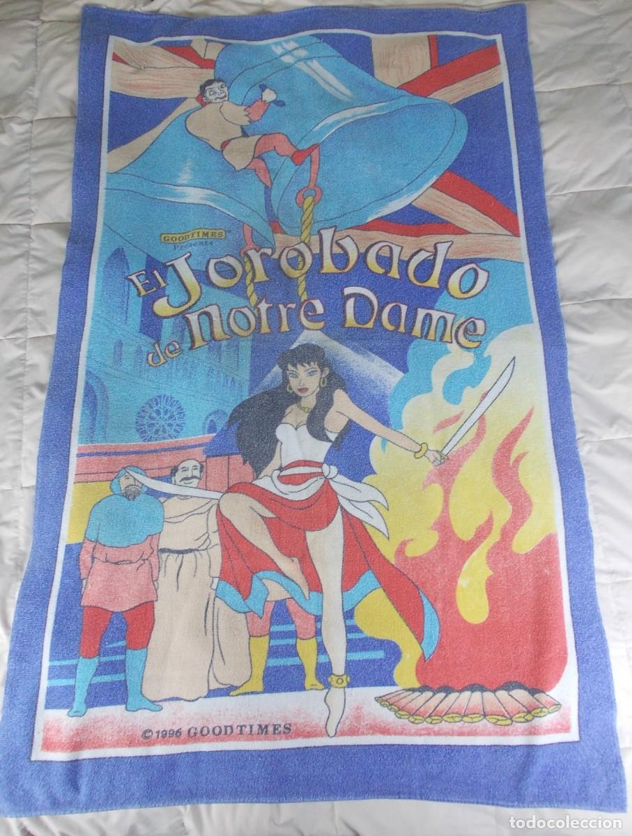 Antiques: Toalla El Jorobado de Notre Dame GOODTIMES 1996 Disney vintage textil animaci&oacute;n