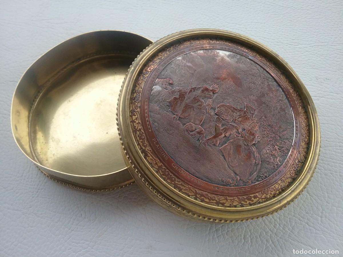 Antiquit&auml;ten: PRECIOSA CAJA BRONCE Y COBRE R.WICKER GR. PLAISIRS CHAMPETRES LANCRET SIGLO XIX