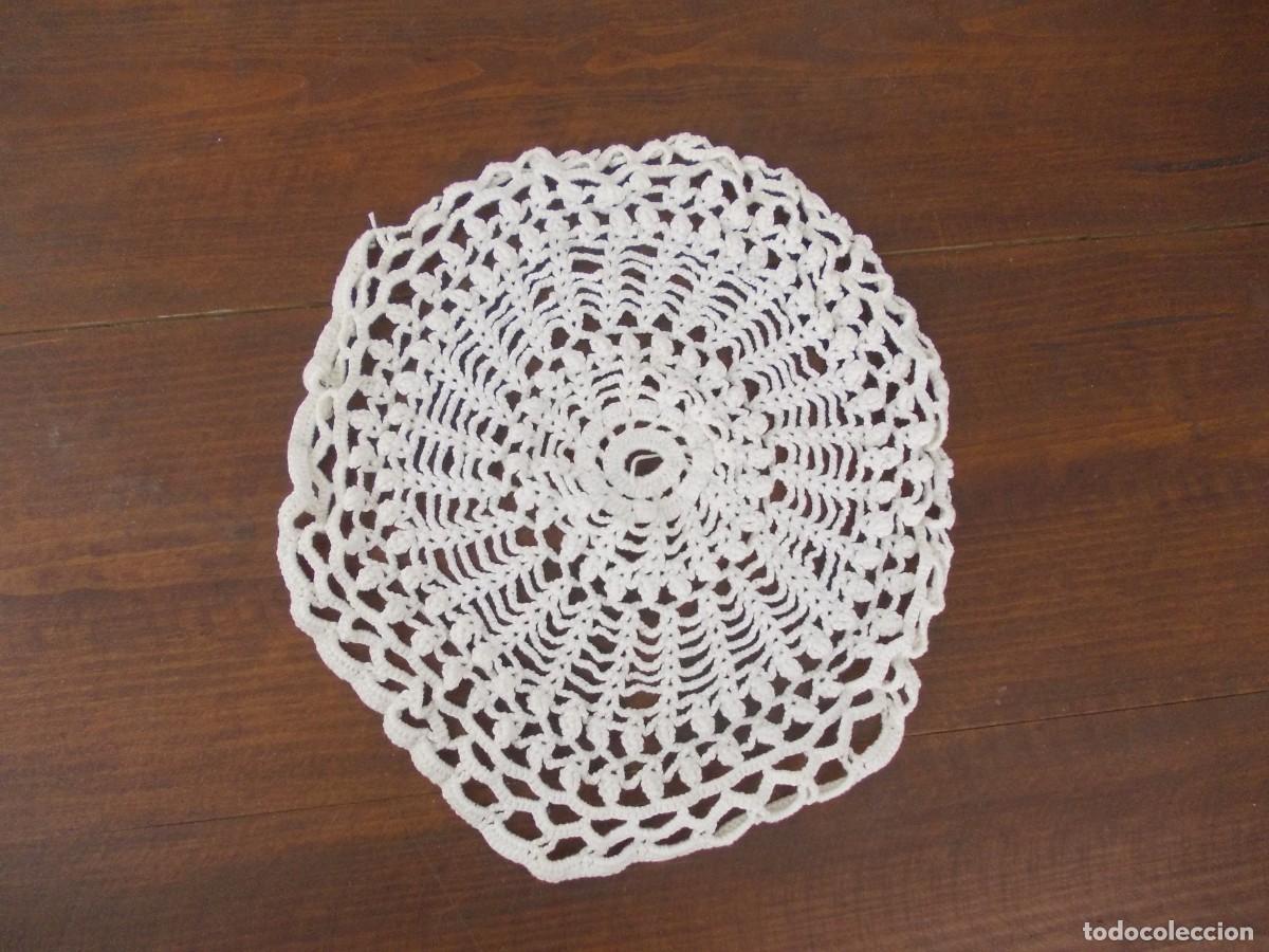 Antig&uuml;edades: Tapete ganchillo vintage encaje artesanal redondo crochet antiguo decoraci&oacute;n retro textil