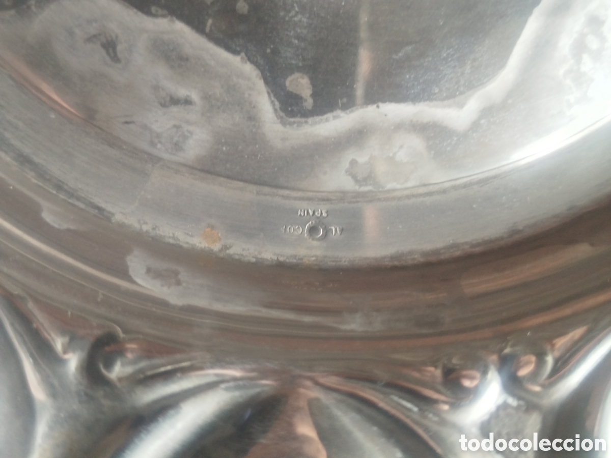 Antig&uuml;edades: Bandeja de alpaca antigua - Foto 2