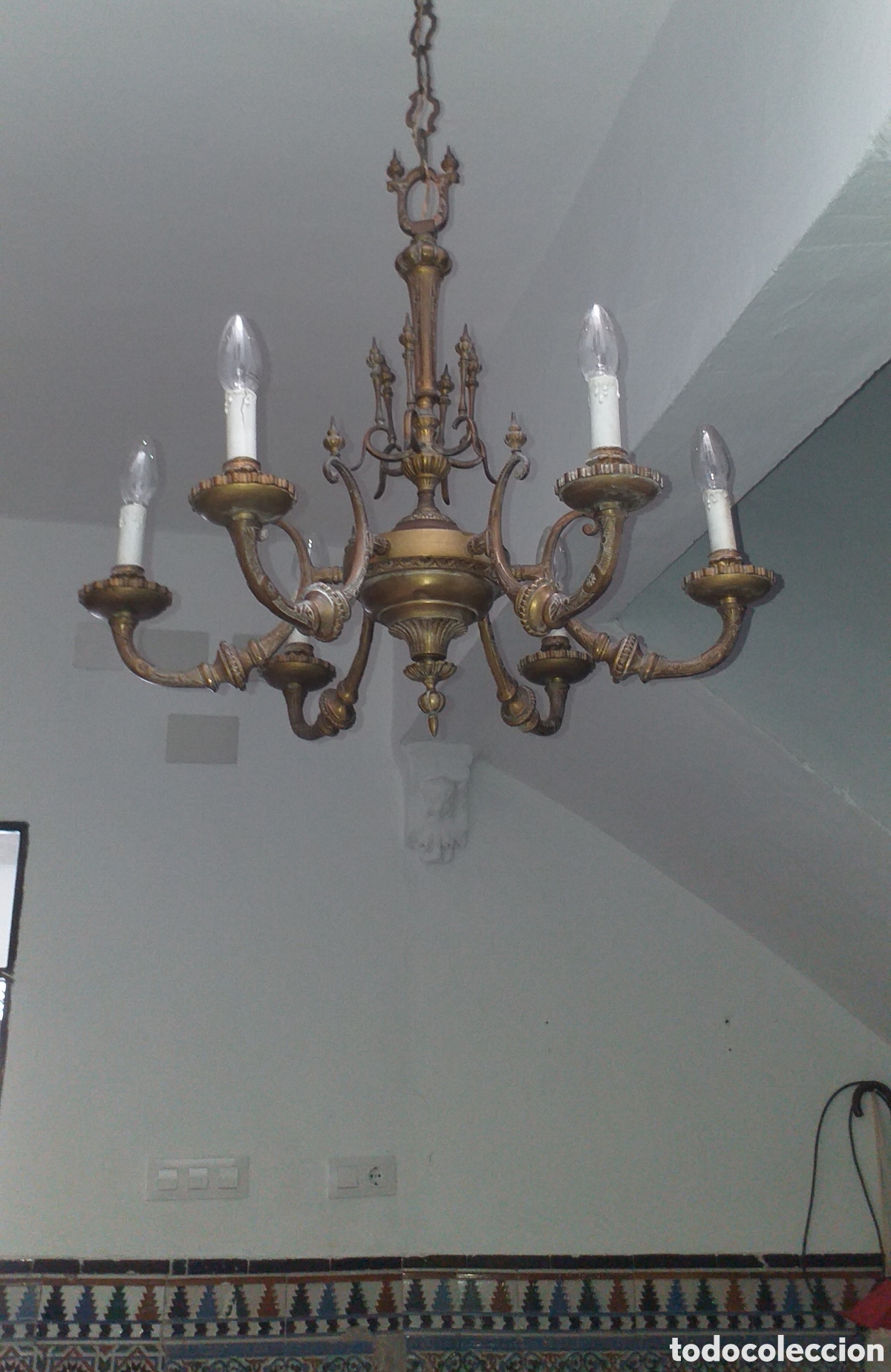 Antig&uuml;edades: L&aacute;mpara de techo metal