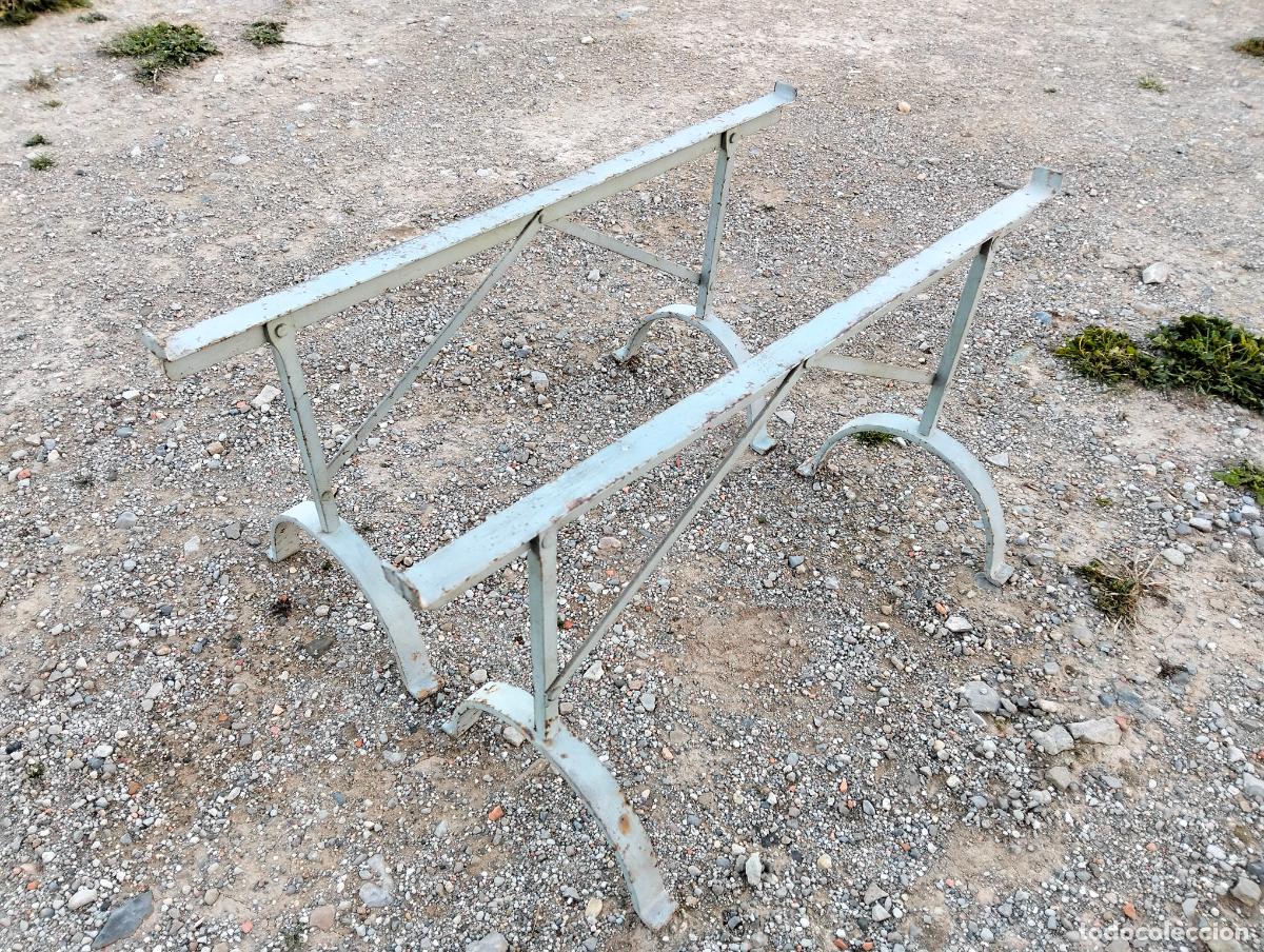 Antiquit&auml;ten: Pareja de caballetes burros antiguos soportes de hierro antiguos cabestrillos cama de monja a&ntilde;os 30