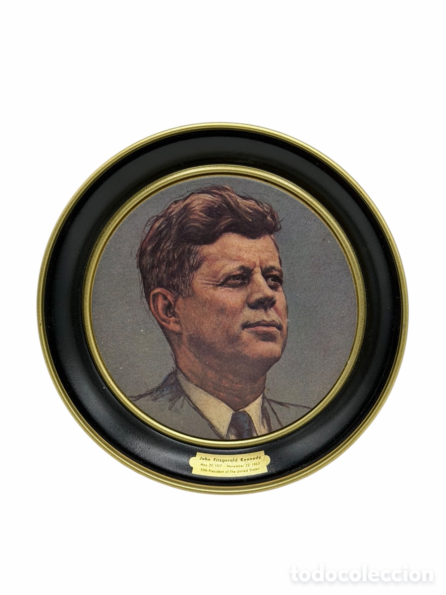 Antiguidades: Plato Retrato de Kennedy