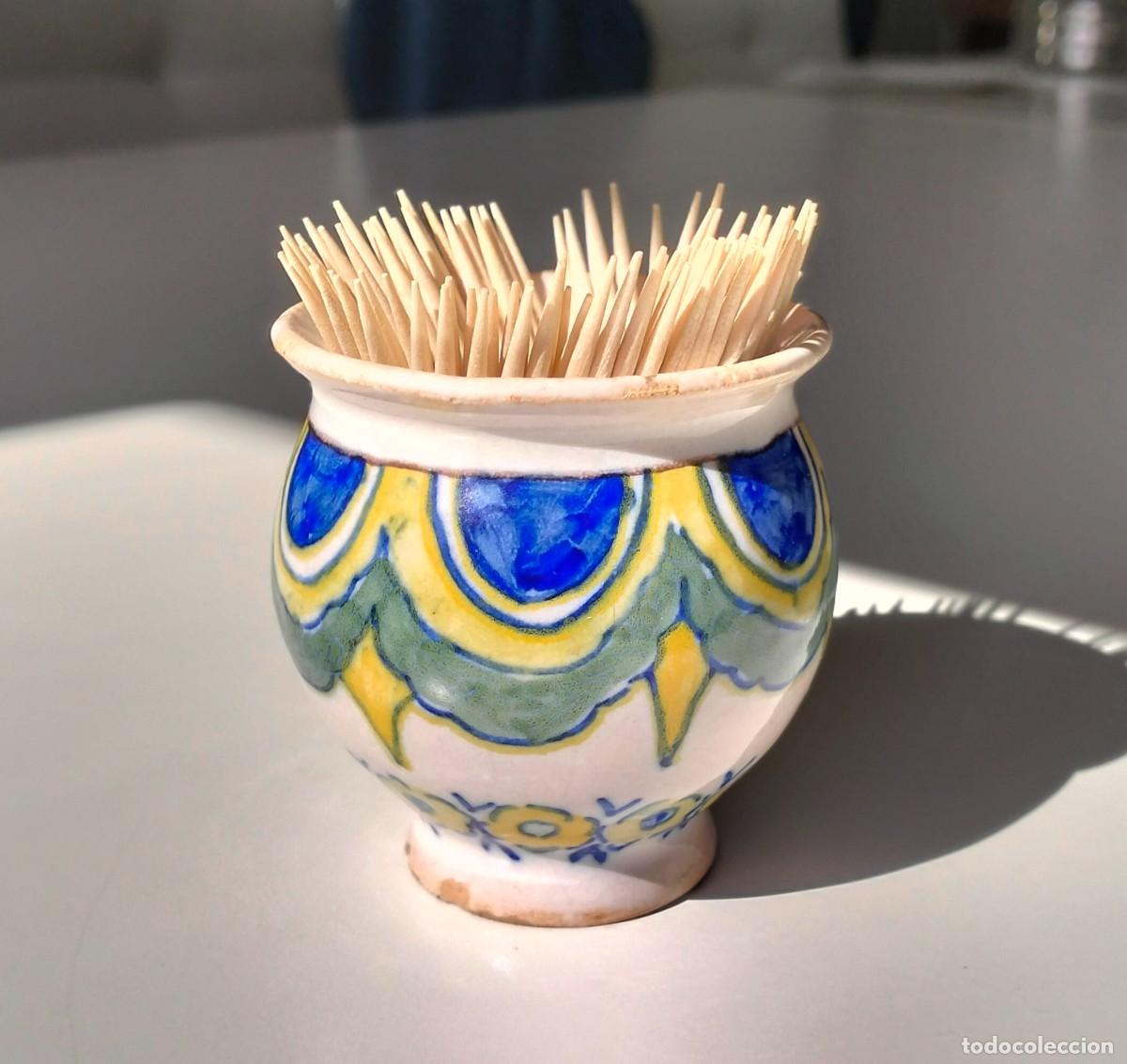 Antig&uuml;edades: TALAVERA NIVEIRO : PEQUE&Ntilde;A VASIJA/PALILLERO SIGLO XIX O PPOS S XX. EXCELENTE