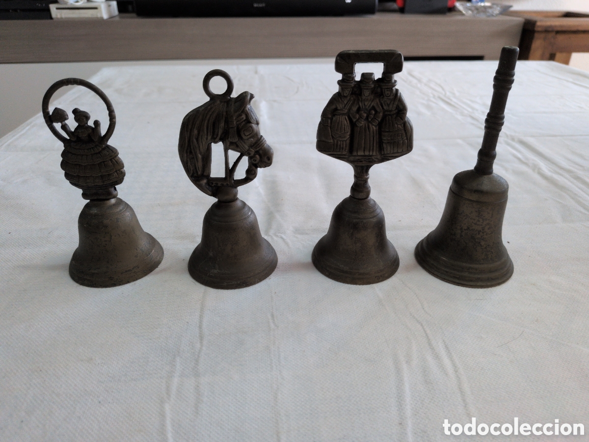 Antiquit&auml;ten: COLECCION LOTE DE 4 CAMPANAS DE BRONCE