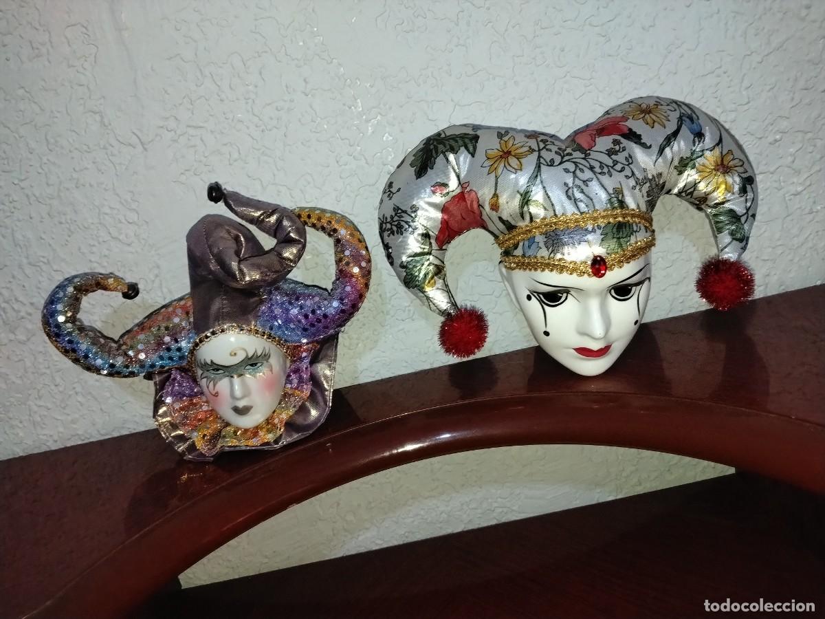 Antig&uuml;edades: 2 M&Aacute;SCARAS VENECIANAS DE ESTILO BUF&Oacute;N