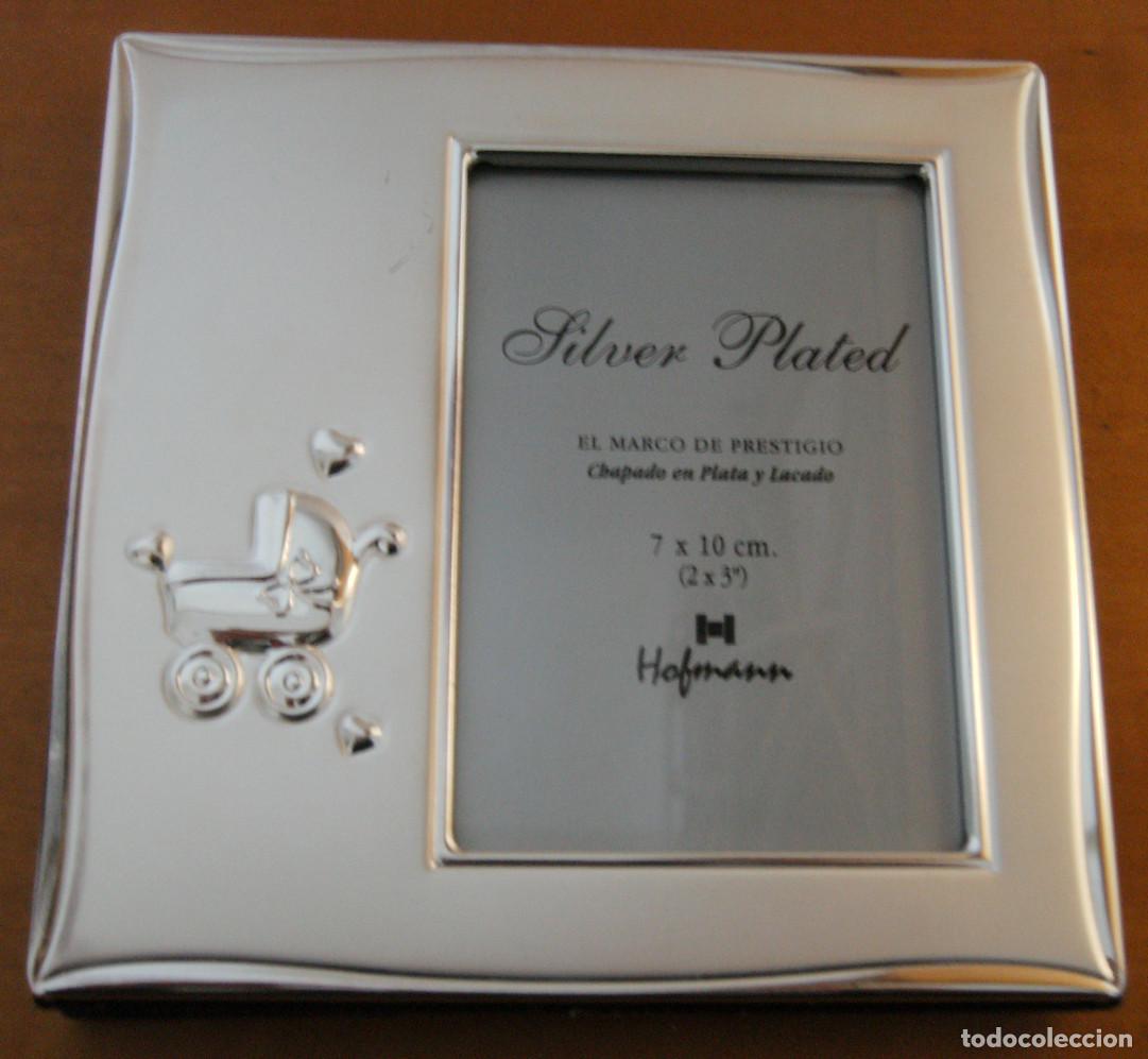Antiquit&auml;ten: PORTAFOTOS INFANTIL - SILVER PLATED - HOFMANN - PERFECTO ESTADO