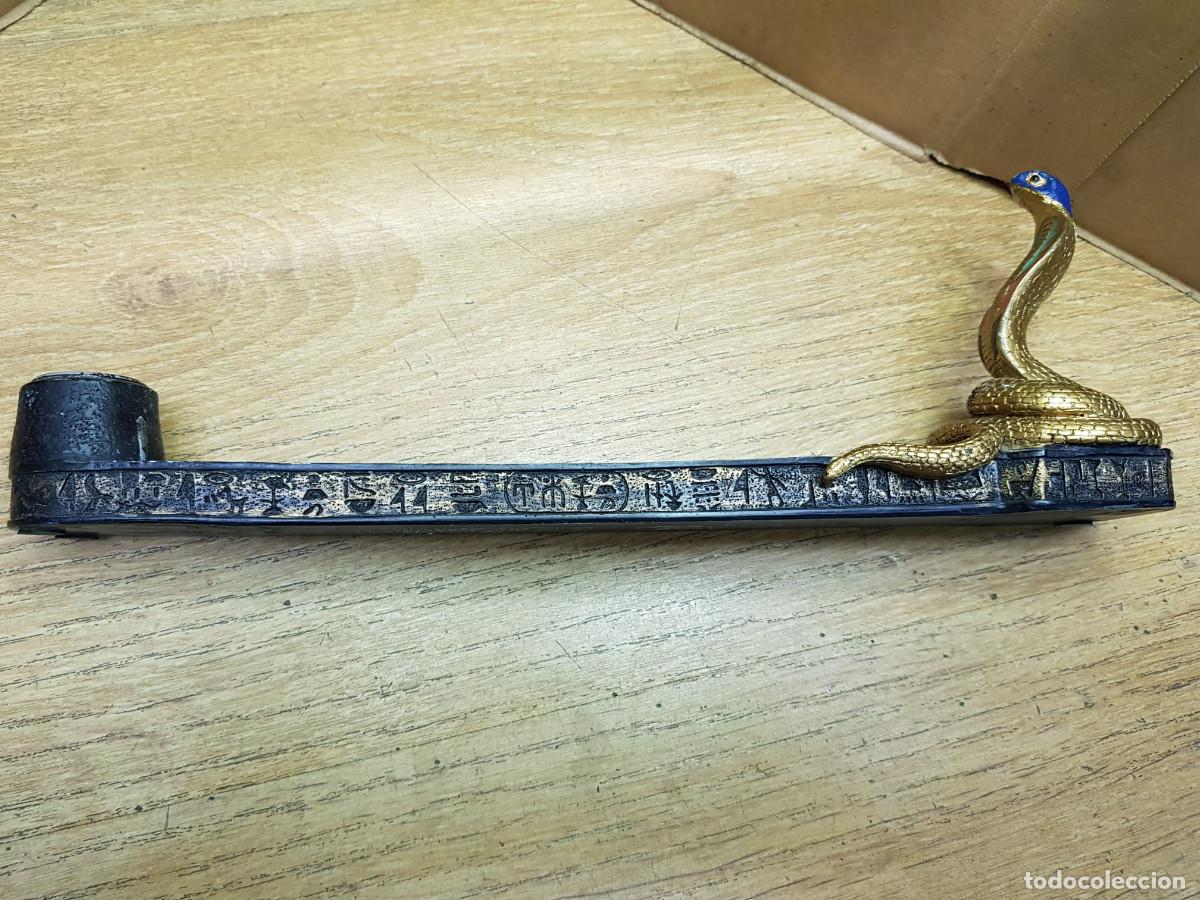 Antig&uuml;edades: PORTA VELA EGIPCIO CON SERPIENTE - Foto 4