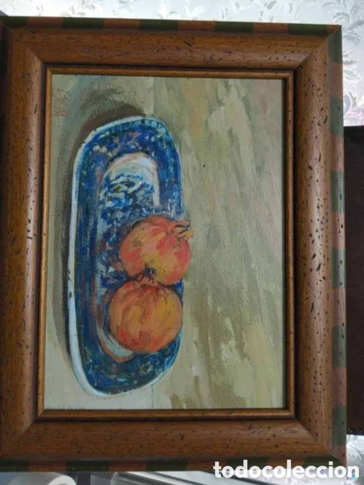 Antig&uuml;edades: Cuadro &Oacute;leo Bodeg&oacute;n Frutas - Foto 2