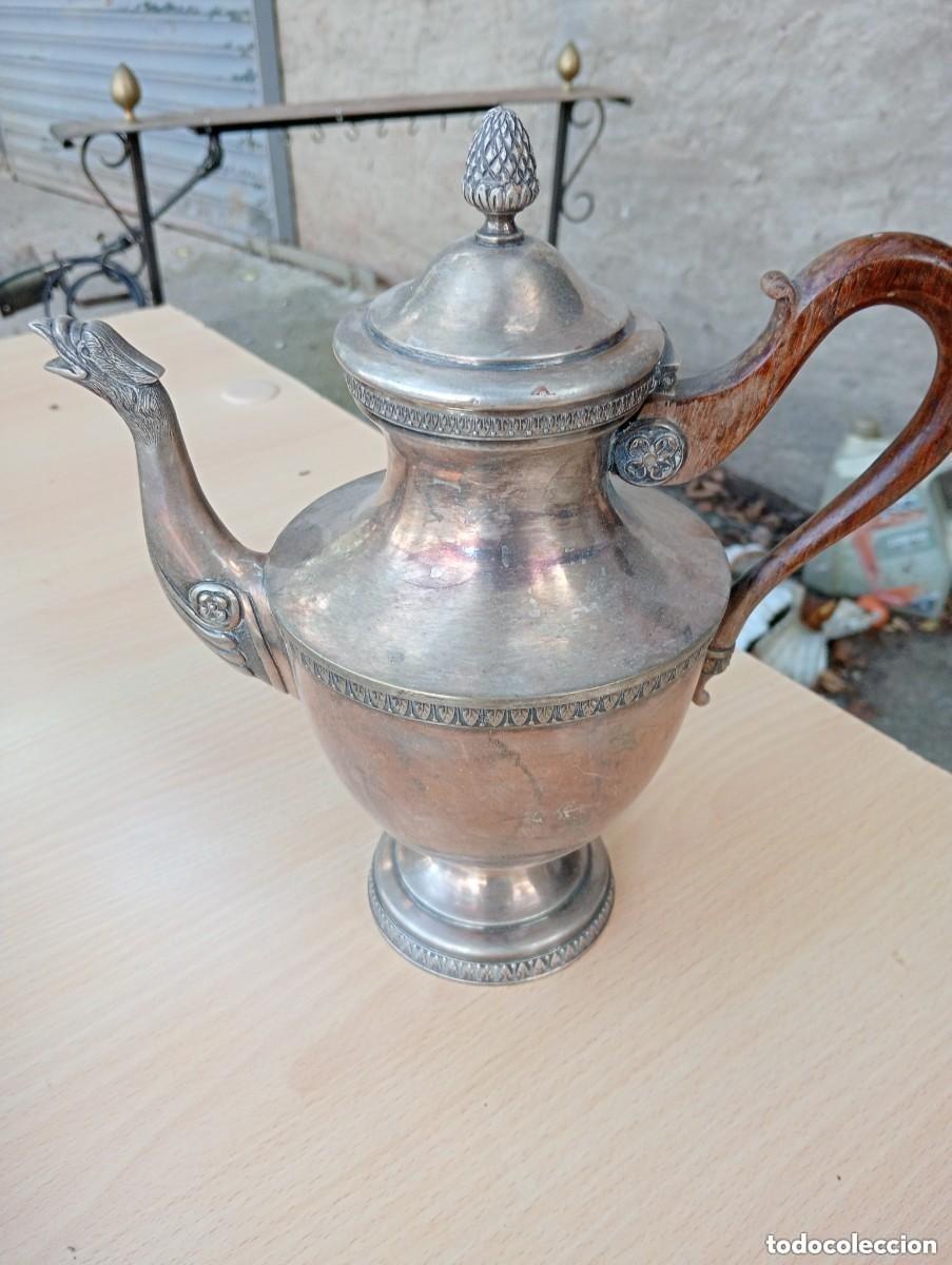 Oggetti Antichi: Cafeti&egrave;re Napol&eacute;on 3 argent plaqu&eacute; d &Eacute;poque magnifique