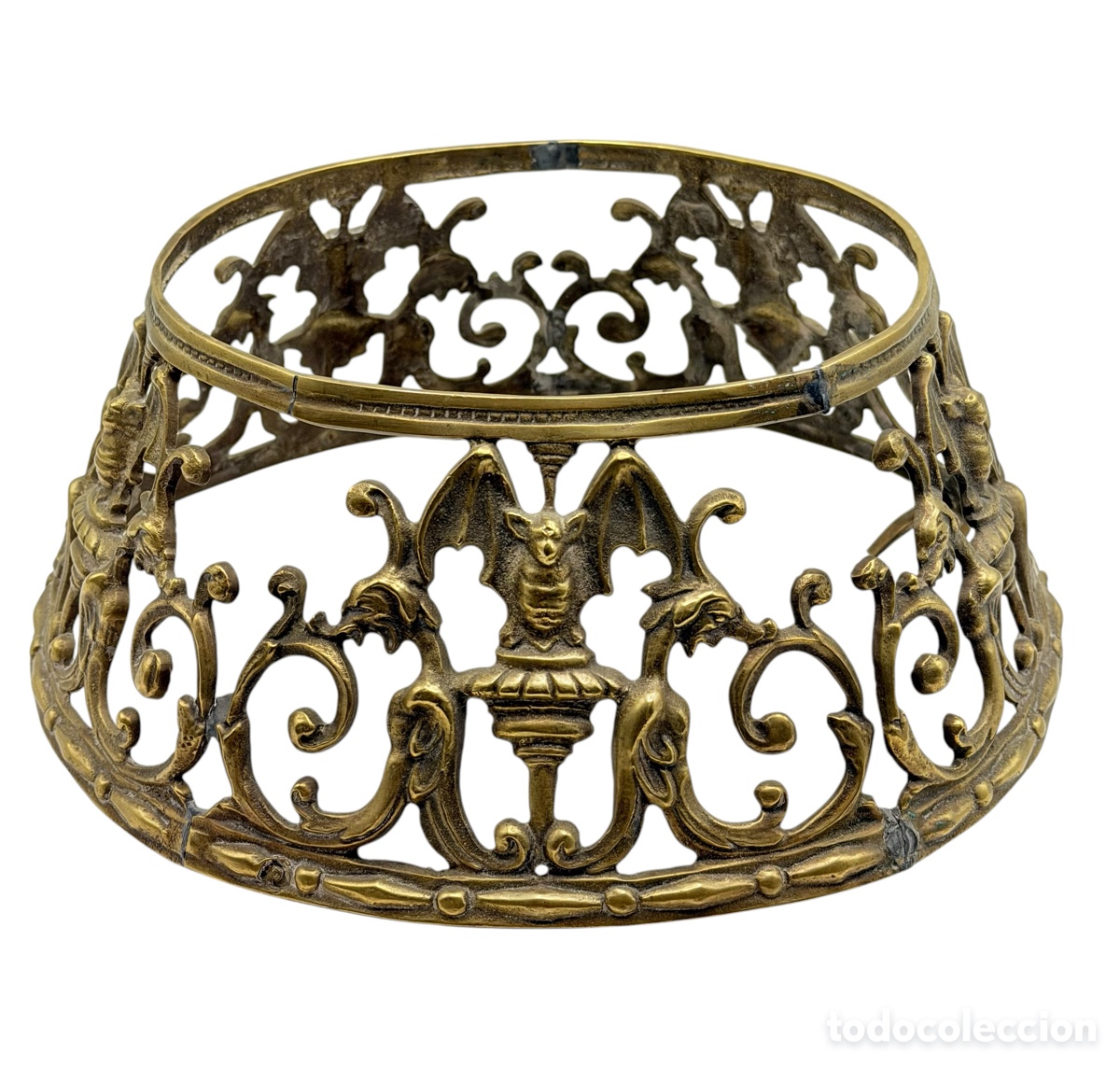 Antiquit&auml;ten: Antiguo Adorno de G&aacute;rgolas de Bronce