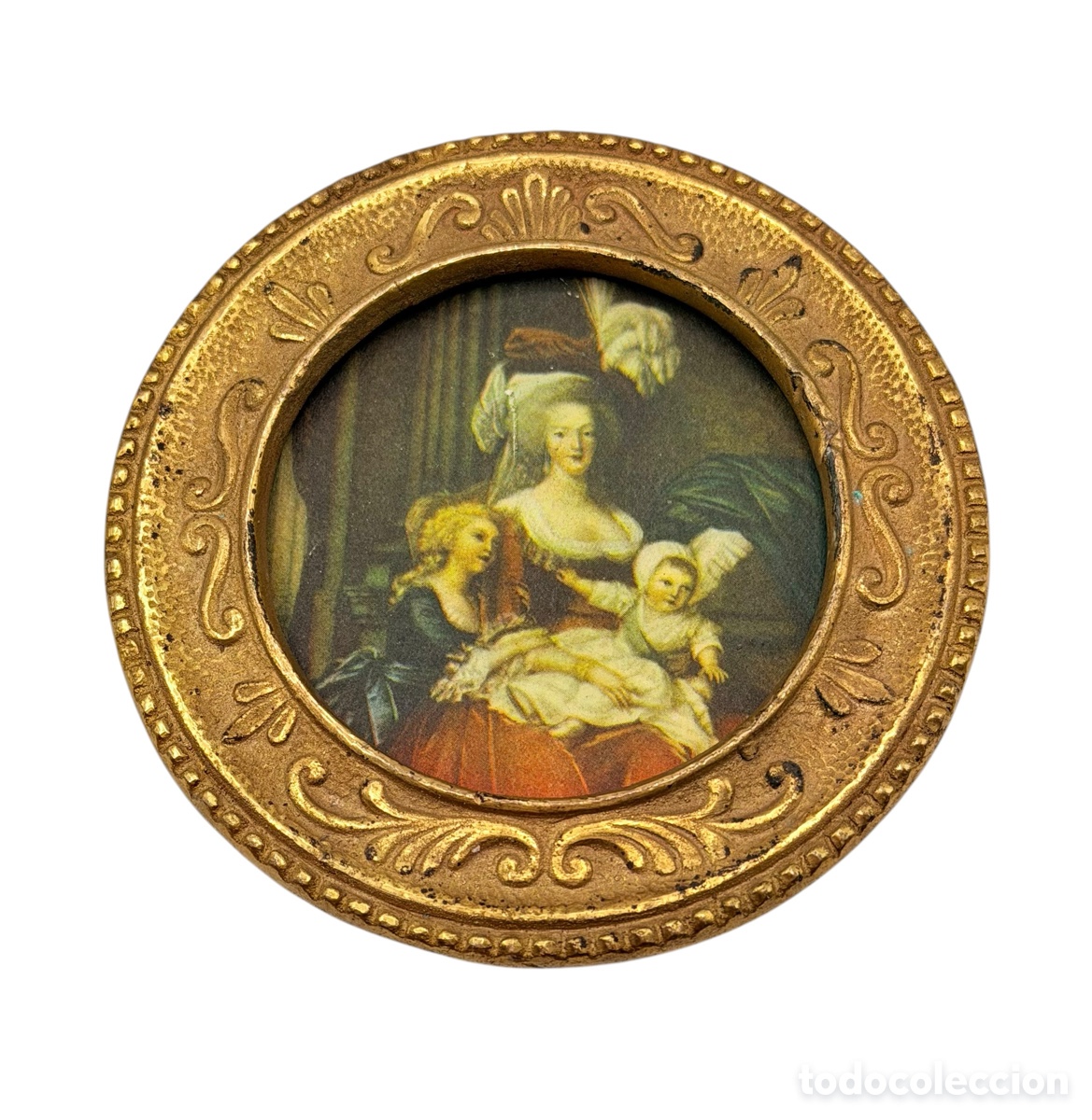 Antig&uuml;edades: Antiguo Marco Dorado con Imagen