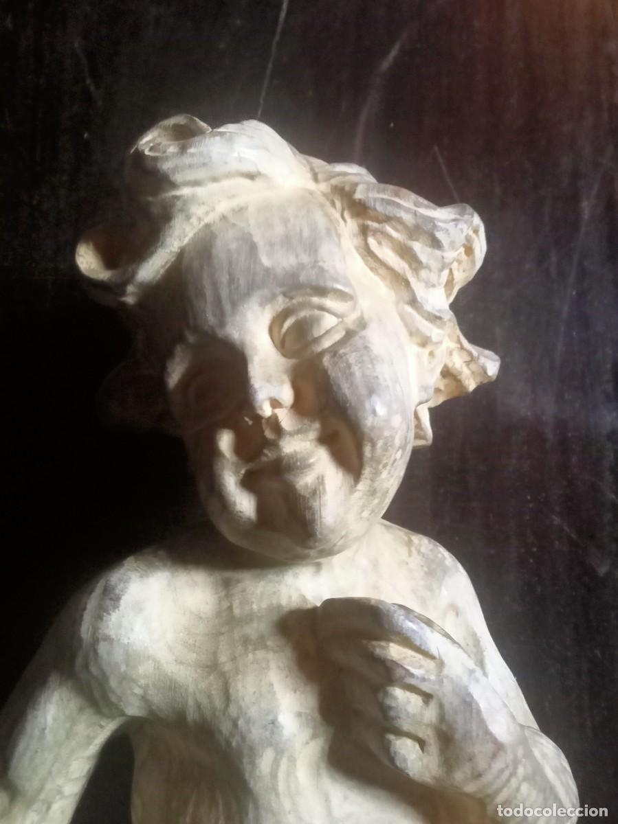 Antig&uuml;edades: Talla querub&iacute;n en madera boj - Foto 1