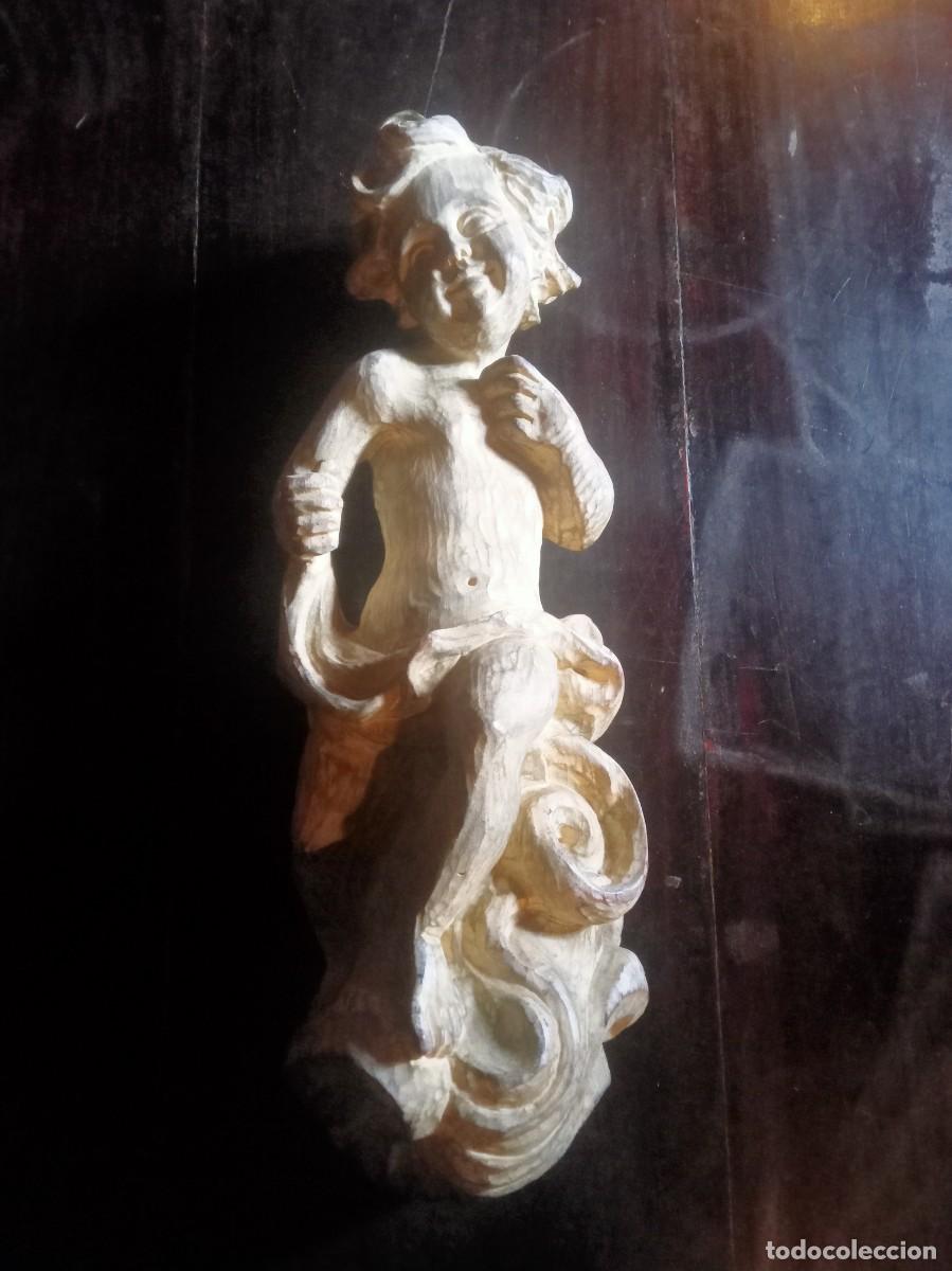 Antig&uuml;edades: Talla querub&iacute;n en madera boj - Foto 7